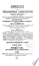 annales de philosophie chretienne recueil periodique