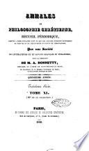 Annales de philosophie chretienne recueil periodique ...