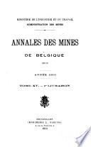 Annales des mines de Belgique