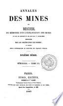 Annales des mines. Memoires