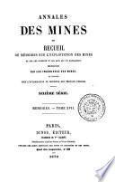 Annales des mines. Memoires