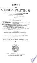 Annales des sciences politiques