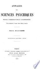 Annales des sciences psychiques