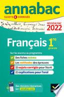 Annales du bac Annabac 2022 Français 1re générale