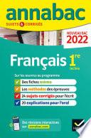 Annales du bac Annabac 2022 Français 1re technologique