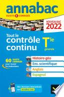 Annales du bac Annabac 2022 Tout le contrôle continu Tle