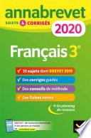 Annales du brevet Annabrevet 2020 Français 3e
