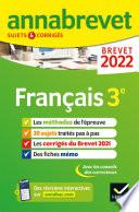 Annales du brevet Annabrevet 2022 Français 3e