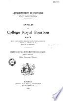 Annales du Collège royal Bourbon d'Aix