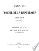 Annales du Conseil de la République