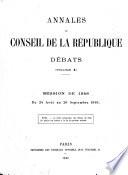 Annales du Conseil de la République