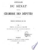 Annales du Sénat et de la Chambre des députés. Débats et documents