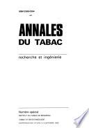 Annales du tabac; recherche et ingénierie