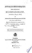 Annales historiques des sessions du Corps législatif