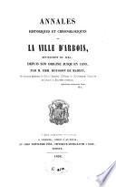 Annales historiques et chronologiques de la ville d'Arbois