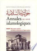 Annales Islamologiques 50