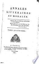 Annales littéraires et morales ...