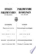 Annales parlementaires de Belgique. Session ordinaire. Parlementaire handelingen van België. Gewone zittijd