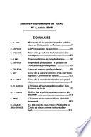 Annales philosophiques de l'Université catholique de l'Afrique de l'Ouest