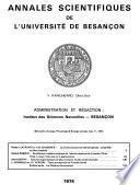 Annales scientifiques de l'Université de Besançon