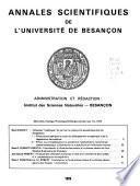 Annales scientifiques de l'Université de Besançon
