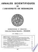 Annales scientifiques de l'Université de Besançon