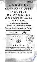 Annales typographiques ou notice du progrès des connaissances humaines