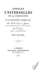Annales universelles de la législation et de la jurisprudence commerciales
