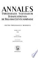 Annales Universitatis Scientiarum Budapentinensis de Rolando Eötvös Nominatae