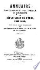 Annuaire administratif, statistique et commercial du Département de l'Aube