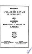 Annuaire de l'Académie royale de Belgique