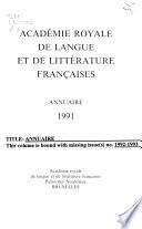 Annuaire de l'Académie royale de langue et de littérature françaises