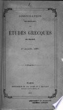 Annuaire de l'Association pour l'encouragement des études greque en France