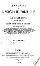 Annuaire de l'economie politique et de la statistique