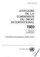 Annuaire de la Commission du Droit International 1989, Vol. II, Partie 1