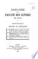Annuaire de la Faculté des Lettres de Lyon, 1883