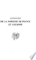 Annuaire de la noblesse de France et d'Europe