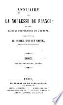 Annuaire de la noblesse de France et des maisons souveraines de l'Europe