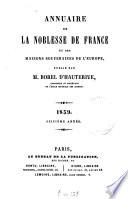 Annuaire de la noblesse de France et des maisons souveraines de l'Europe