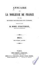 Annuaire de la noblesse de France et des maisons souveraines de l'Europe