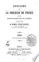 Annuaire de la noblesse de France et des maisons souveraines de l'Europe