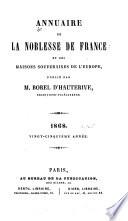 Annuaire de la noblesse de France et des maisons souveraines de l'Europe