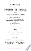 Annuaire de la noblesse de France et des maisons souveraines de l'Europe
