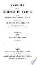 Annuaire de la noblesse de France et des maisons souveraines de l'Europe