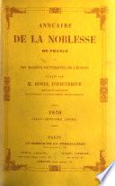 Annuaire de la noblesse de France et des maisons souveraines de l'Europe