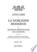 Annuaire de la noblesse moderne des maisons principales de l'Europe