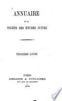 Annuaire de la Société des études juives