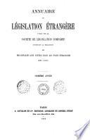 Annuaire de législation française et étrangère
