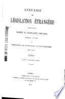 Annuaire de législation française et étrangére