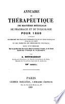 Annuaire de thérapeutique, de matière médicale, de pharmacie et de toxicologie